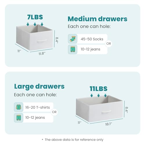 OLIXIS White 7-Drawer Fabric Dresser with Wooden Top, Bedroom & Closet Storage Tower