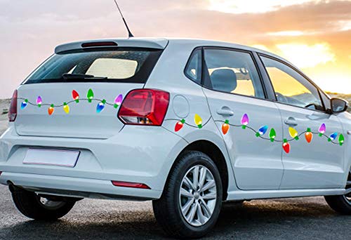 Bulb-Shaped 72PCS Christmas Car Refrigerator Magnets Reflective Holiday Decor