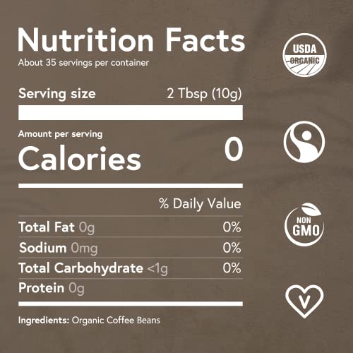 Low Acid Organic Ground Coffee - Medium Roast, Single Origin, 12 oz - Pesticide & Mold Free