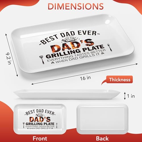 LEJIAJINW Dad BBQ Plate — Best Dad Ever Gift Set, Includes Apron & Card (Dad Gifts)