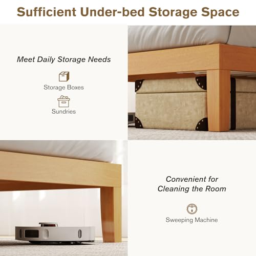 Sweetcrispy Twin Size Bed Frames, 12 Inch Height Wood Platform Frame