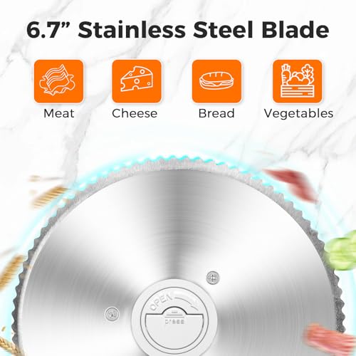 Foldable Meat Slicer 6.7” Stainless Steel Blade 150W Home Kitchen