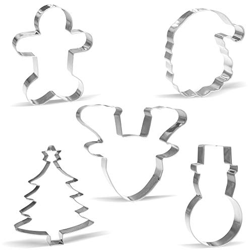 Giant Christmas Cookie Cutter Set - 5 Stainless Steel Shapes