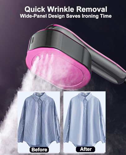 ADPTOYU 2-in-1 Portable Garment Steamer & Iron with LED Display, Fast Heat-Up, Large Ceramic Panel, Travel Clothes Iron, All-Fabric Wrinkle Remover