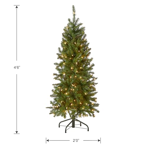 National Tree Company 4.5ft Pre-Lit Kingswood Fir Slim Christmas