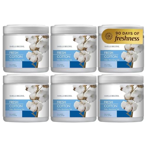 Pet Odor Eliminator Gel 15oz - Fresh Cotton Scent, 6-Pack - Absorbs Odors Up to 90 Days