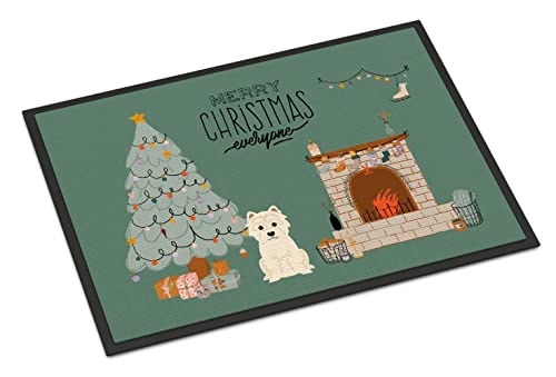 West Highland White Terrier Doormat 24x36 Christmas Indoor Outdoor Rug