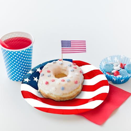 Aixuler 4th of July Disposable Plate Set 40pcs - Patriotic Party Food & Dinnerware