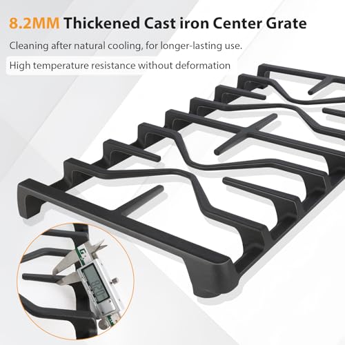FlameDuty GE Stove Grate Set WB31X27151 & WB31X27150 Replacement Cast Iron Cooktop Grates