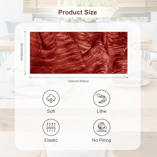 SuBleer 12 Pack Terracotta Cheesecloth Table Runner 35x120 Inches - Elegant Home Decor