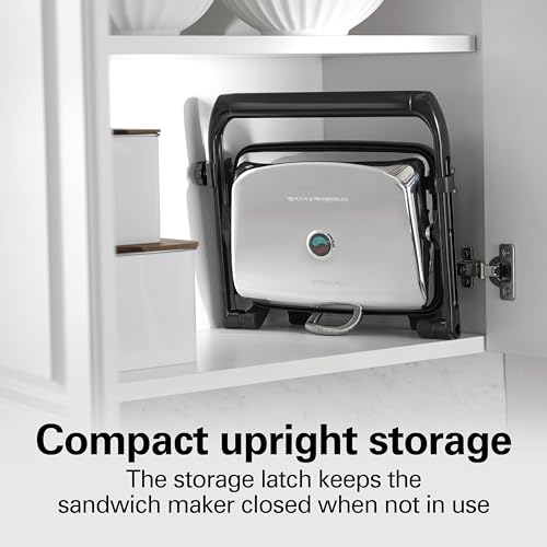 Chrome Finish 8x10 Inch Nonstick Panini Press & Sandwich Maker