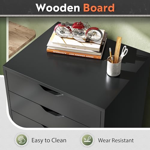 DEVAISE Black 5-Drawer File Cabinet Under Desk Storage 15.7"D x 18.7"W x 25.5"H