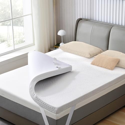 Twin XL Gel Memory Foam Mattress Topper with Cooling Cover - 2 Inch