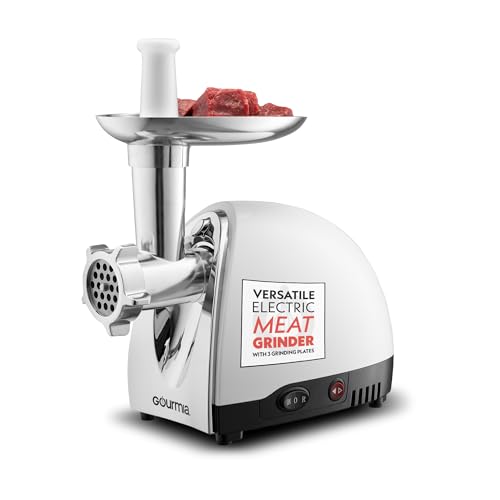 Gourmia 500W Electric Meat Grinder with Sausage Stuffer & Stainless Steel Plates