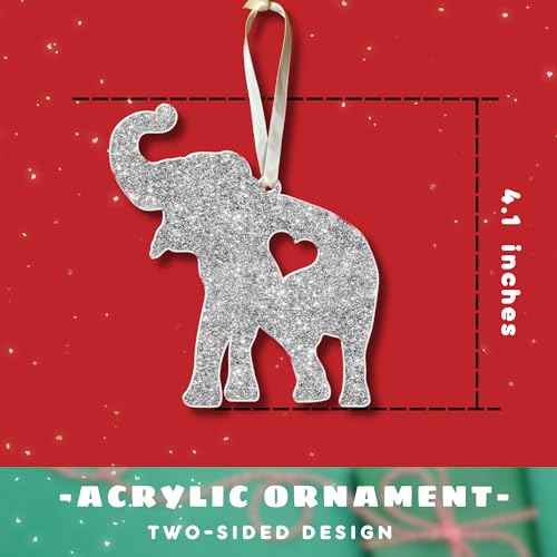 Pawzity Thank You Gifts for Women, Sister, Best Friends - Elephant Ornaments - Elephant Gifts for Women - Sisterhood, Friendship Ornament - Friends Gift for Christmas - Acrylic Ornament & Card