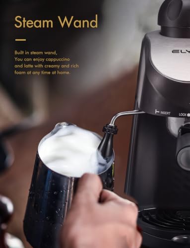 Elysium Espresso Machine with Milk Frother for Cappuccino Latte Home Use