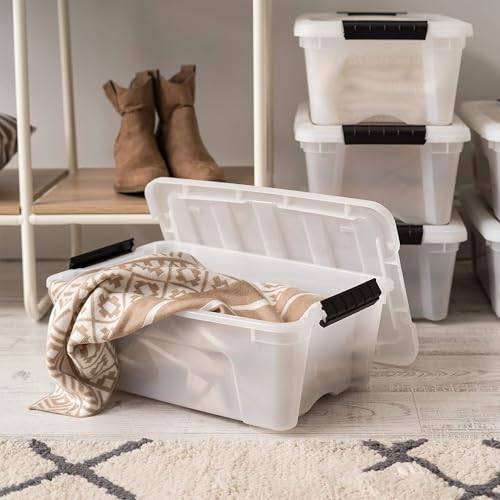 IRIS USA 6-Pack 13 Qt Storage Bins with Lids - Pearl Plastic Organizer