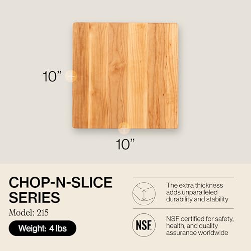 John Boos 10x10in Chop-N-Slice Maple Wooden Cutting Board with Eased Corners