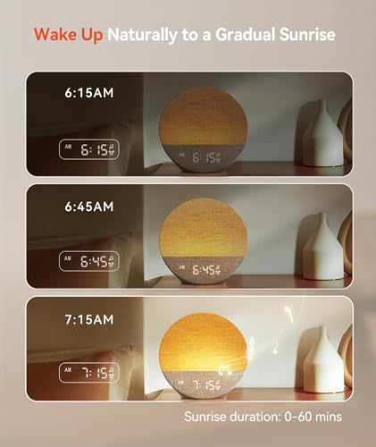 Dreamegg Sunrise Alarm Clock with Natural Wake Up Light & White Noise Machine
