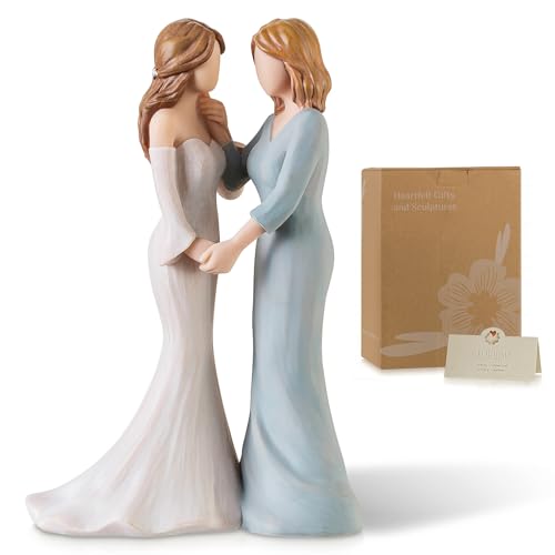Mother of The Bride Figurine Gifts for Wedding & Engagement - Bride with Mom Touching Cheek Variation