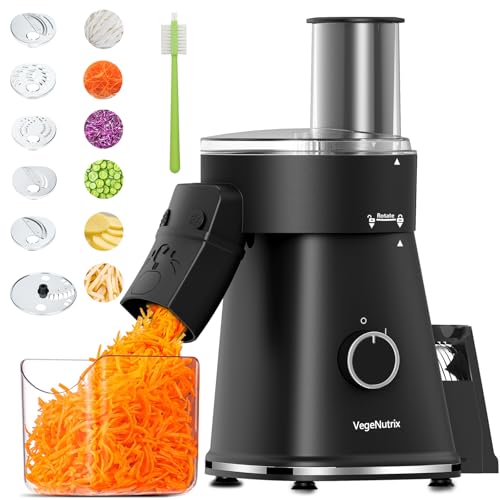 VegeNutrix 6-in-1 Electric Cheese & Vegetable Slicer - Salad Maker & Shredder