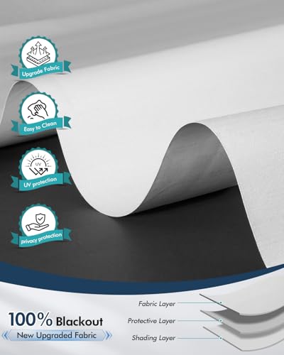 Manner Snow-White Blackout Motorized Blinds with Remote - 35x72 Inches