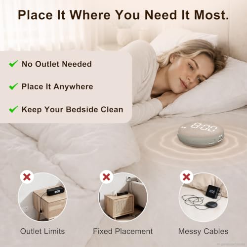 SolaceRise Extra Loud Vibrating Bed Shaker Alarm Clock Putty - Heavy Sleepers