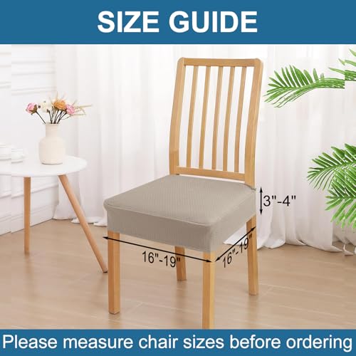 Smiry Waterproof Dining Chair Seat Covers Set of 6 - Taupe