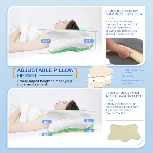 Adjustable Cervical Pillow for Neck Support - Ergonomic Pain Relief Pillow