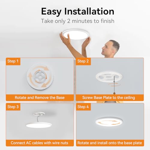 16-Pack 7.5-Inch LED Ceiling Lights - White, Ultra Slim Flush Mount, Adjustable 5 Color Temp
