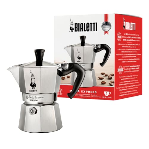 1 Cup Silver Stovetop Espresso Maker - Moka Pot for Italian Coffee