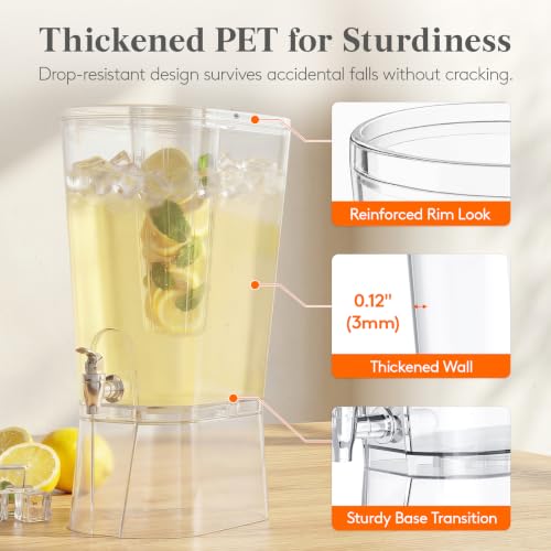 3 Gallon Drink Dispenser with Fruit Infuser & Leak-Proof Spigot - Large Capacity