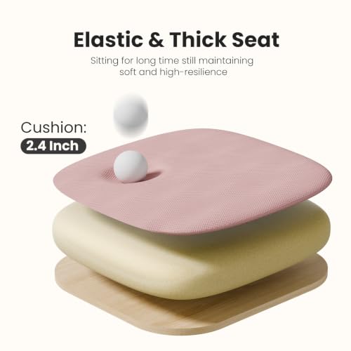 Pink Ergonomic Office Chair with Lumbar Support - Adjustable, Breathable Mesh