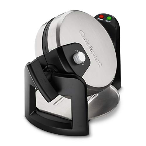 New Cuisinart Single Flip Belgian Waffle Maker - Nonstick, Stainless Steel, 1-Inch Thick