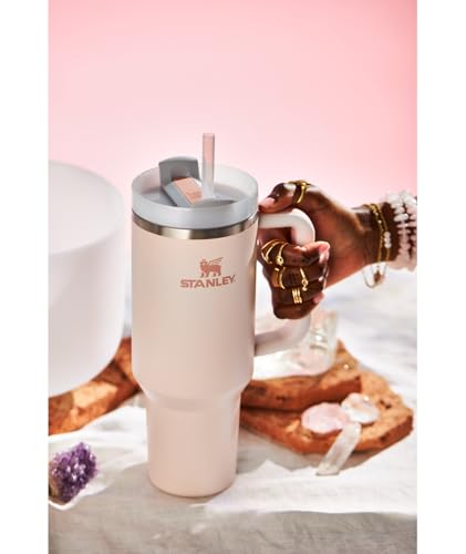 40 oz Rose Quartz Flow State Tumbler - Double Wall Insulated Drinkware, Leak-Resistant Lid