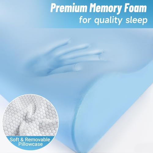 CloudBliss King Size Grey Ergonomic Cervical Neck Pillow with Memory Foam & Dual Height Design