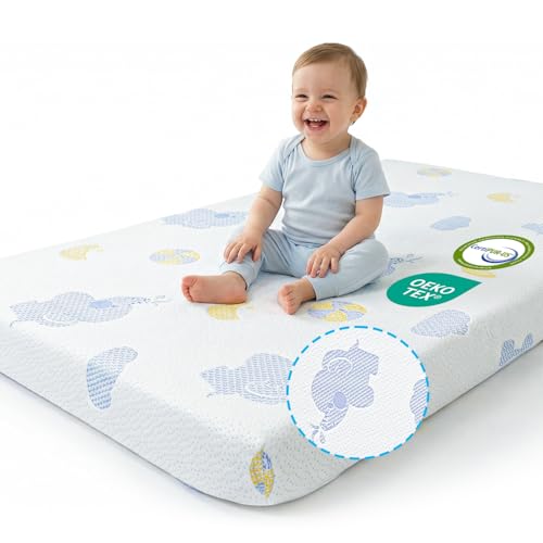 WEVFGHI Warm White Pack and Play Mattress 38x26 Dual Sided Memory Foam
