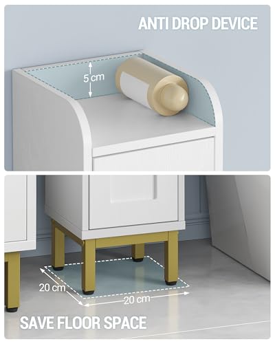 White 4-Tier Narrow Tall Storage Cabinet for Small Spaces - 7.9 x 7.9 x 70.9 Inches