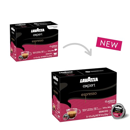 Lavazza Expert Espresso Classico Capsules - Medium Roast, 36 Count, Arabica Compatible with Classy Machines