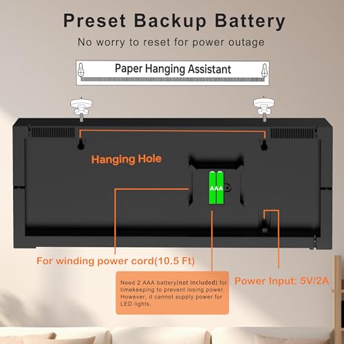 Digital Wall Clock 22 Inch Large LED Display with Alarm - Black Frame - Variation of THIS listing