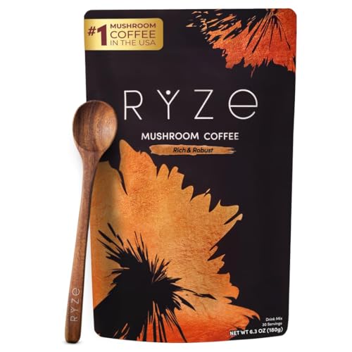 RYZE Dark Roast Mushroom Coffee & Probiotic Creamer Bundle - 13.75 Oz