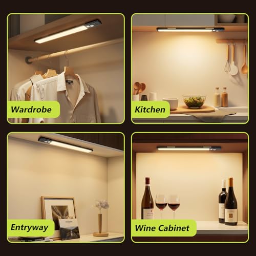 Wireless Under Cabinet Lights 6-Pack 10 Inch with Digital Battery Display