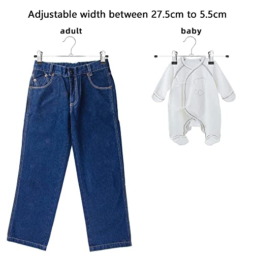 50 Pack Metal Pants Hangers with Clips - Adjustable, Space Saving for Men Women Kids