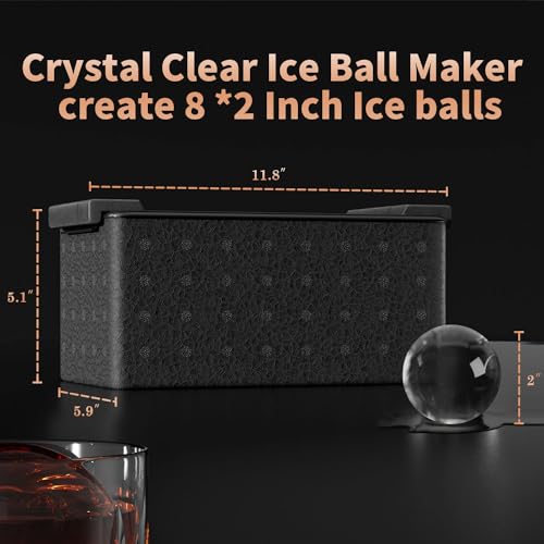 8 Pack Clear Ice Ball Maker for Whiskey - 2 Inch Sphere Ice Cube Tray