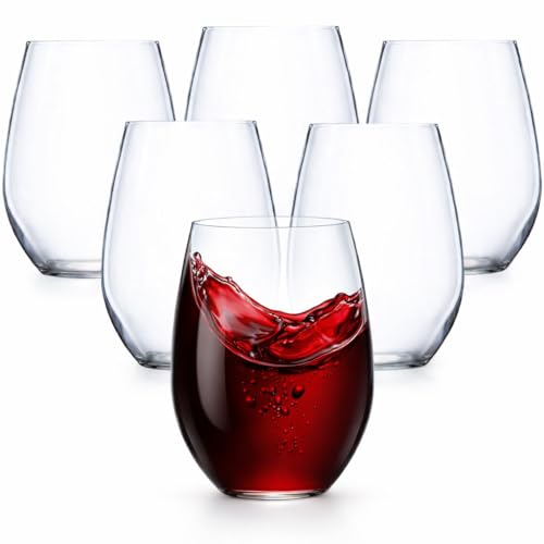 12 oz Disposable Stemless Plastic Wine Glasses Bulk Pack - Clear, Reusable & Shatterproof