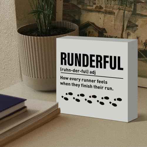 Runner Gift for Women Men, Running Lover Christmas Birthday Gift Marathon Runner Gift for Women Men Home Office Gym Fitness Decor Workout Decoration Wooden Sign, How Every Runner Feels