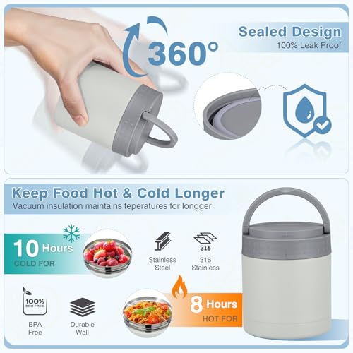 Gray Bento Lunch Box Set with Soup Thermo Food Jar and Tumbler for Kids & Adults