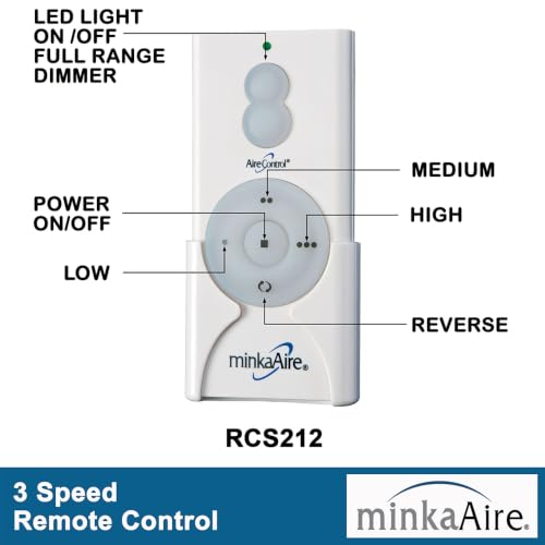 Wireless Handheld Fan Remote Control System for Ceiling Fans - White