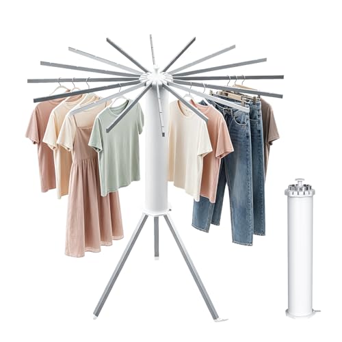 Foldable Clothes Rack with 16 Aluminum Poles - Portable Garment Organizer