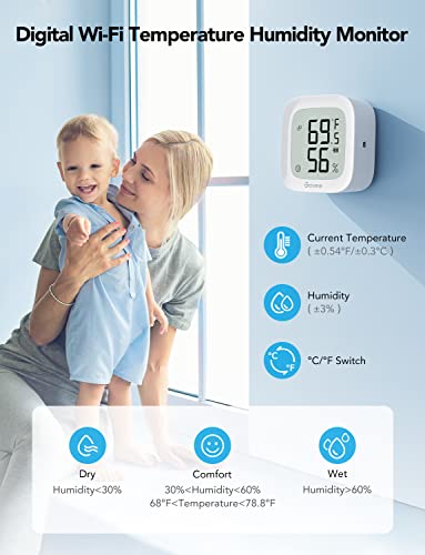 Govee WiFi Thermometer Hygrometer 2 Pack with Electronic Ink Display, Accurate Temperature & Humidity Monitoring